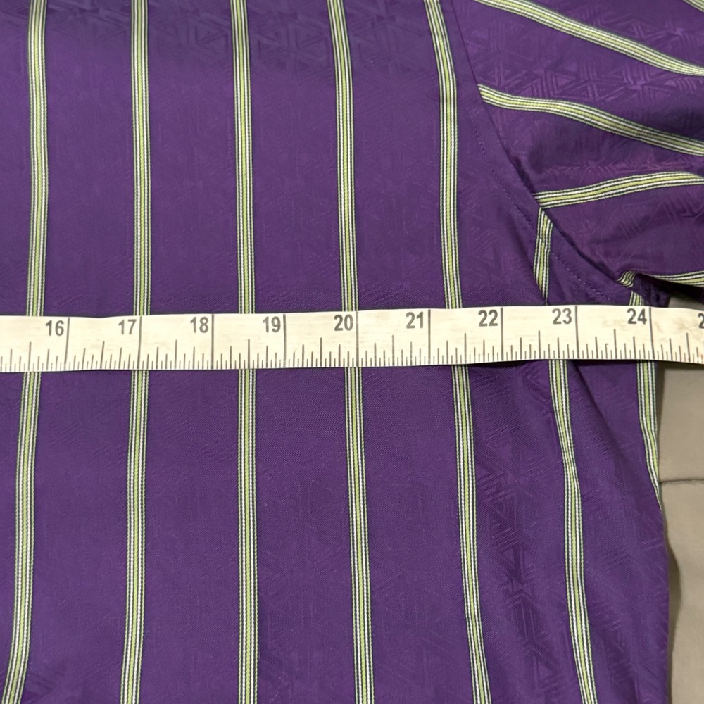 ROBERT GRAHAM DRESS SHIRT MENs XL CLASSIC FIT PURPLE STRIPE FLIP CUFF - Picture 8 of 10